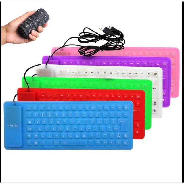 Flexibel Keyboard USB Keyboard Fleksibel Anti Air - Hitam