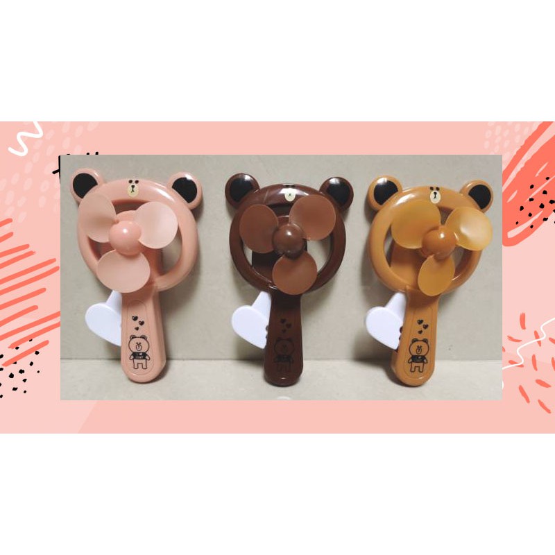 Kipas Mini Tangan Genggam Karakter Lucu Unik Portable Kipas Angin Manual Beruang Cute - 109