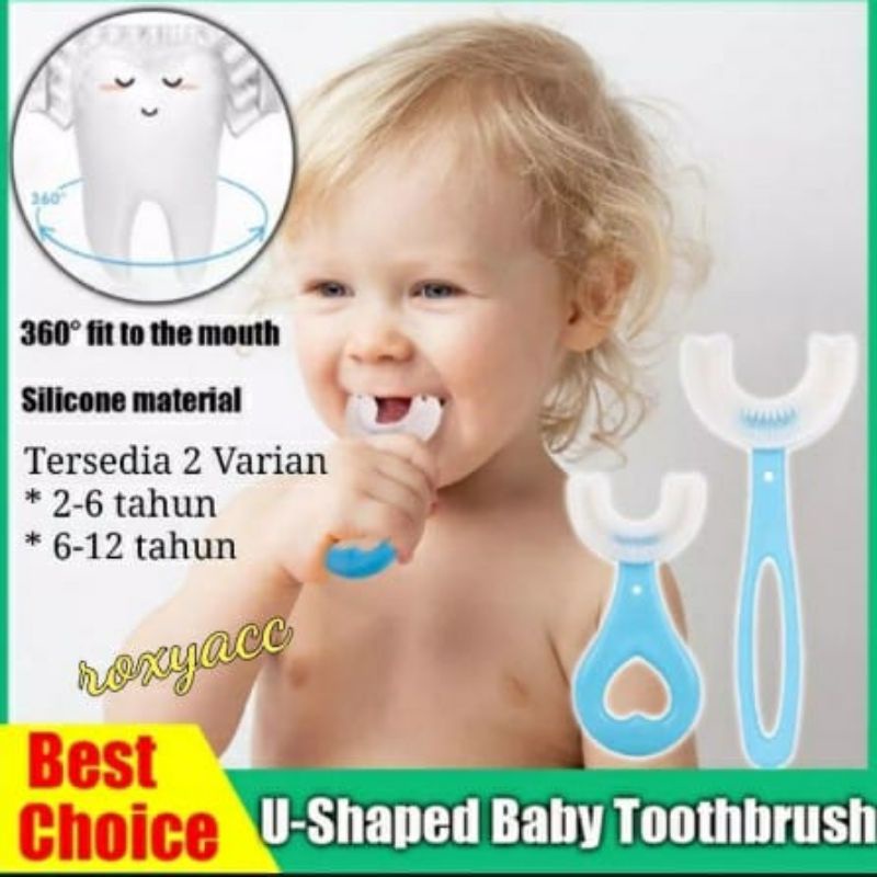 Sikat Gigi Anak Bentuk U Bahan Silikon / Training Toothbrush Baby Silicon type U / Tooth Brush Baby Silicon type U