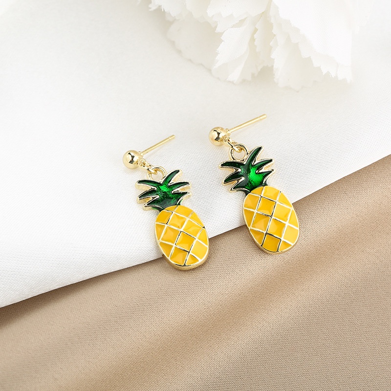 Anting stud drop Bentuk Buah Nanas