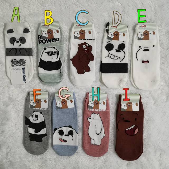READY STOCK WBB WE BARE BEARS SOCKS - Kaos Kaki Korea