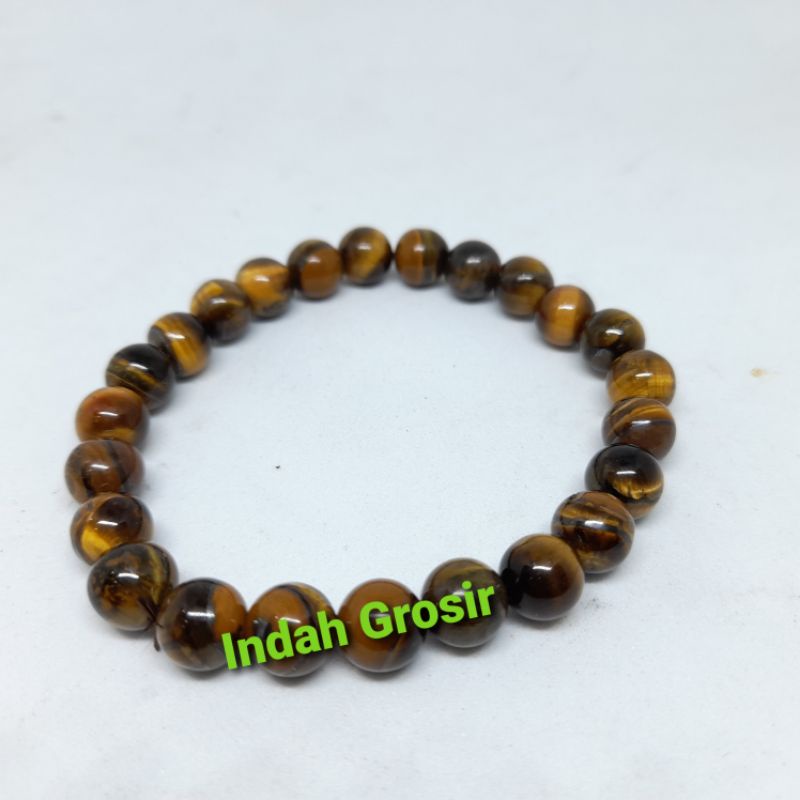 GELANG BATU TIGER AYE 8MM NATURAL