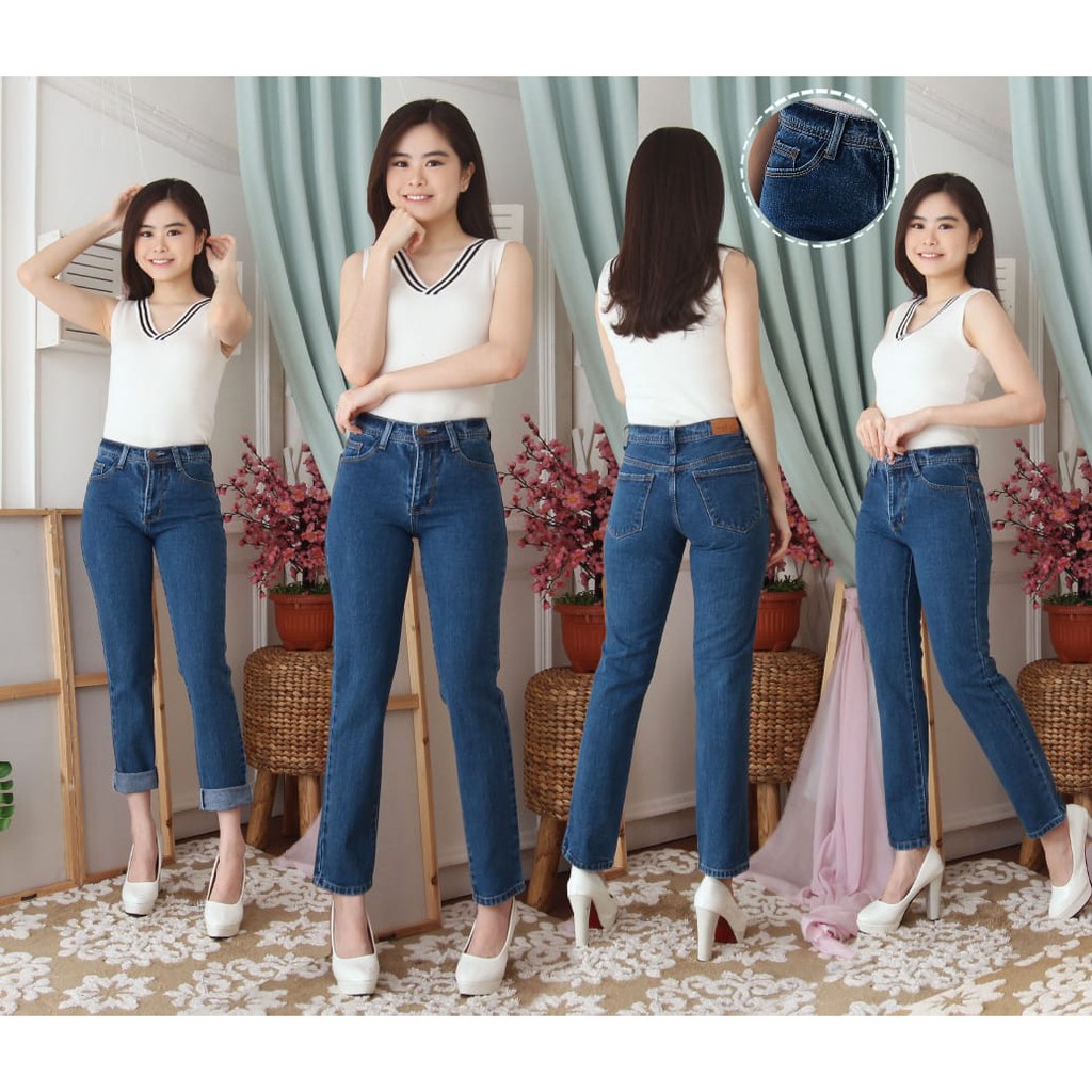 KENYAJEANS CELANA JEANS PREMIUM BOYFRIEND BIRU JEANS /NONSTREACH JEANS /STANDART JEANS /27 - 30