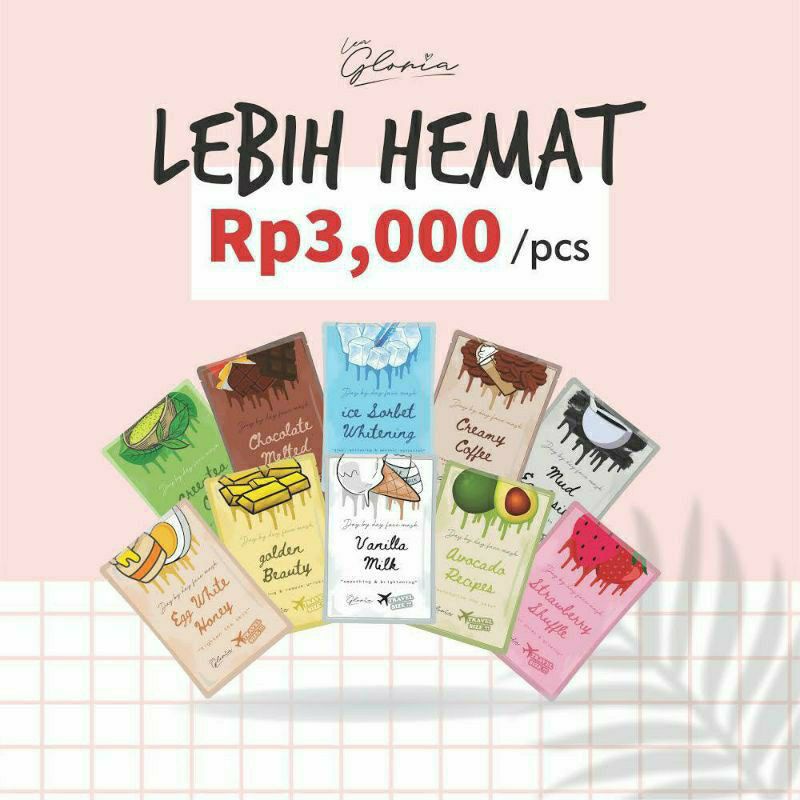 Masker Organik Lea Gloria 10Gr BPOM / Travel Size Masker Lea Gloria 10Gram / Masker Organic