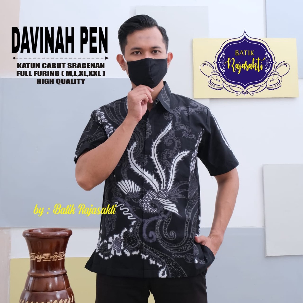 DAVINAH RAJASAKTI KEMEJA BATIK SOLO PRIA LENGAN PENDEK LAPIS FURING ATASAN BATIK PREMIUM MODERN KATUN HALUS BAHUWIRYA  BANAMITRA BANAMITRA PUTIH BANGSAWAN BAYU PUTRA BERLIAN BIRU BHARATAYUDA BIMASENA BIRENDRA BIRU INDAH BRAHMAKERTA BRAHMAKERTA MERAH