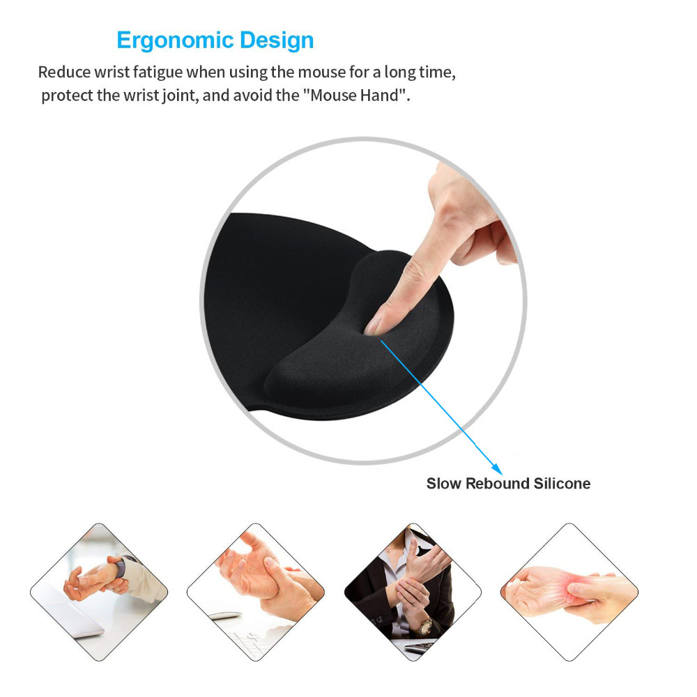 Mouse Pad Dengan Bantalan Pergelangan Tangan Ergonomis Bahan Memory Foam Super Fiber Tahan Lama Untuk Kantor