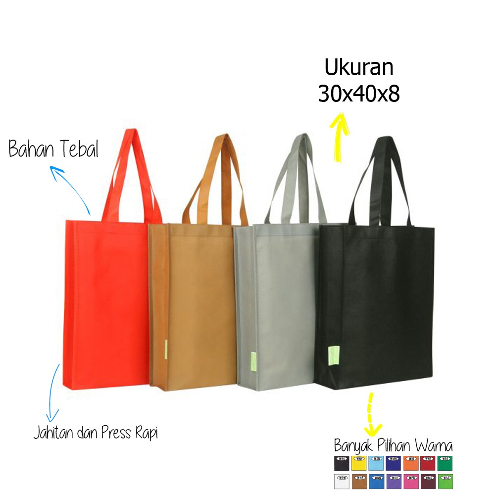 

TERLARIS! Tas Spunbond Polos Tali Ukuran 30x40x8