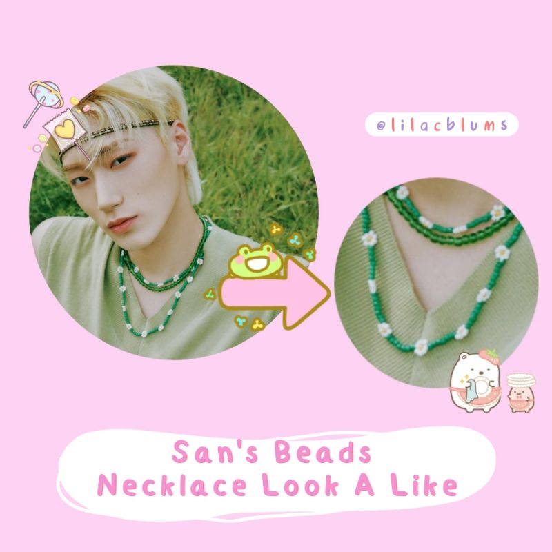 San ATEEZ Beads Necklace | Kpop Beads Necklace | Kalung Manik Kpop | Custom Kalung Manik