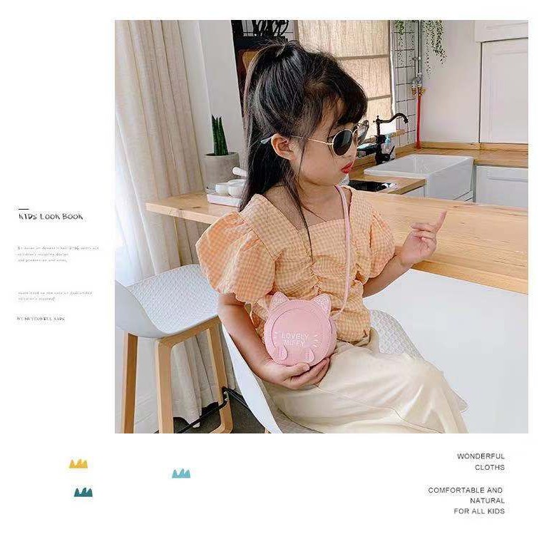 Rowling (Tas-203)Tas Mini  Karakter Motif Telinga Kucing Anak-Anak Import