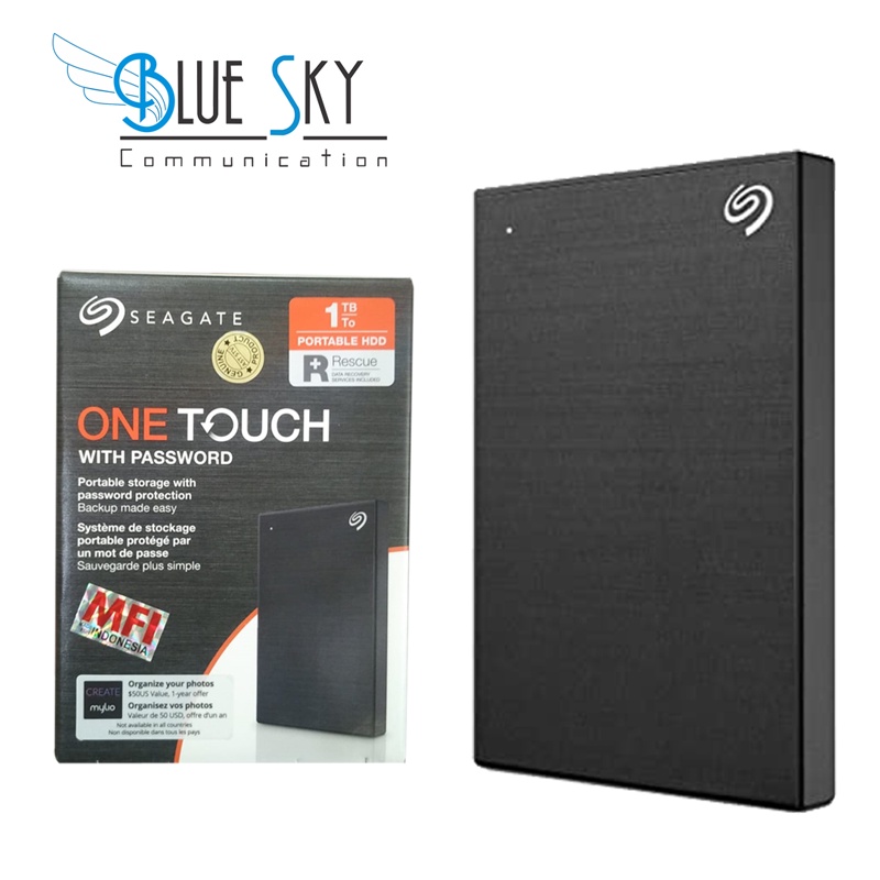 HARDISK SEAGATE ONE TOUCH 1TB MFI WITH PASSWORD FREE COVER / TAS