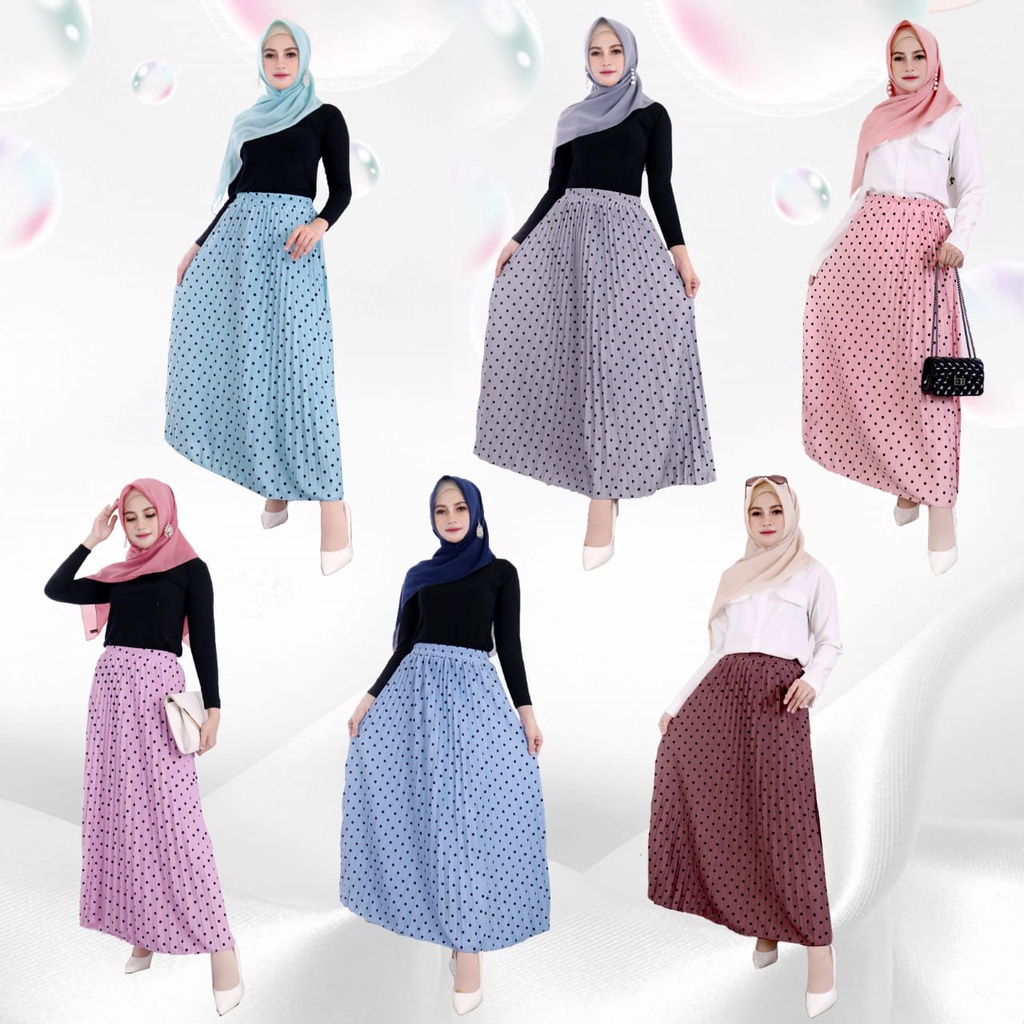 ROK DAISY PLISKET MOTIF BUNGA / ROK PLISKET MOTIF POLKADOT / ROK DAISY JUMBO / ROK DAISY MOTIF MELON