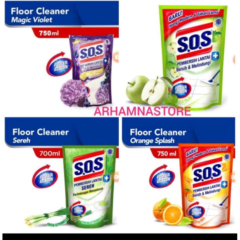 SOS Pembersih Lantai Pouch 750 ml