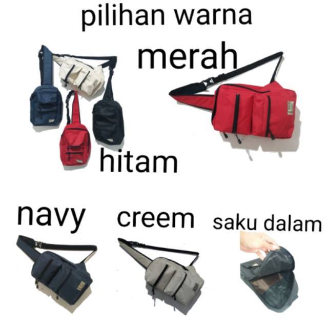 Slingbag selempang saku dua sekolah kuliah