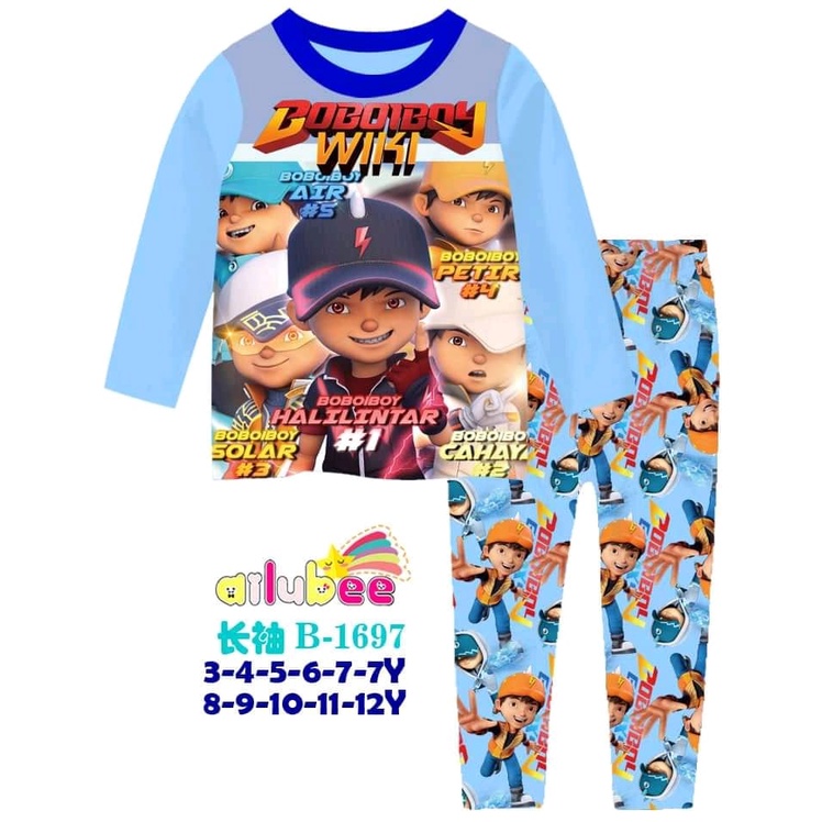 7Y - BOBOIBOY BAJU TIDUR ANAK COWOK AILUBEE B1697