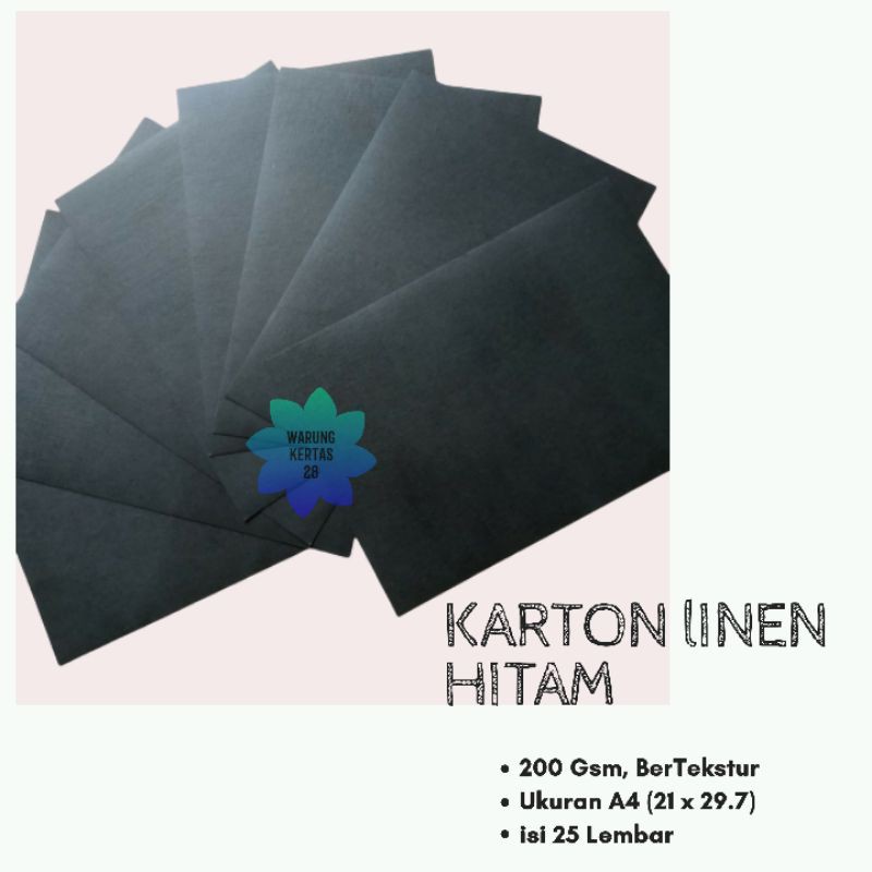 

[25 Lembar]KertasLinen/A4/KartonLinen/Hitam/Putih