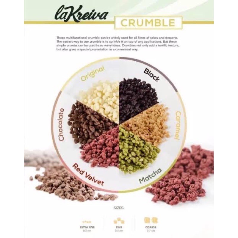 

La Kreiva Red Velvet Crumble Extra Fine 250 gr / Remahan Biskuit
