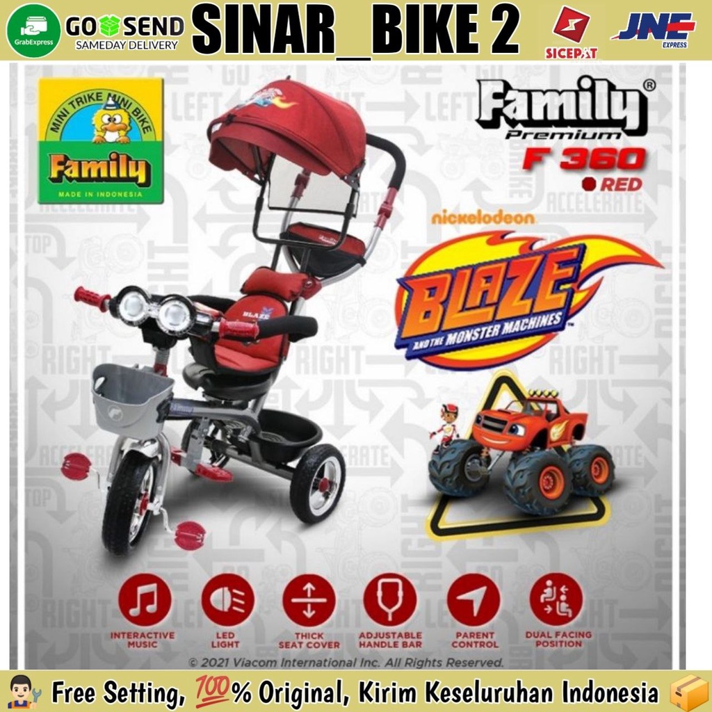 Sepeda Roda Tiga 3 FAMILY ROMEO F-361,F360H Tricycle Kanopi