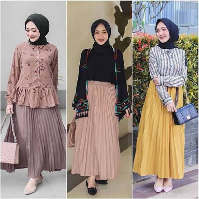 ROK PLISKET [ centi ]••Rok AURA maxy mayung•• jersey hayget