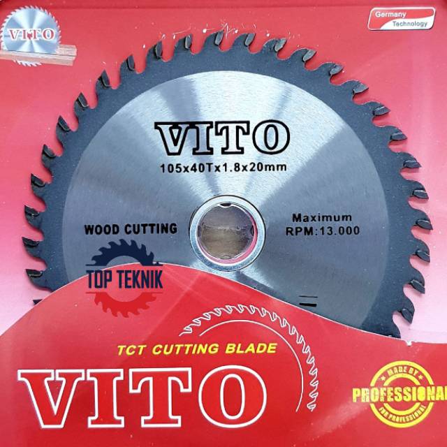 VITO MATA CIRCULAR SAW BLADE 4" X 40T MATA CIRCULAR / MATA GERINDA POTONG KAYU / MATA SERKEL