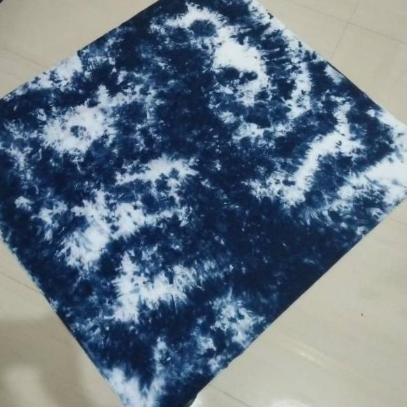 (TERBAIK) Kain shibori abstrak biru donker navy katun dan rayon BA014 terbaru