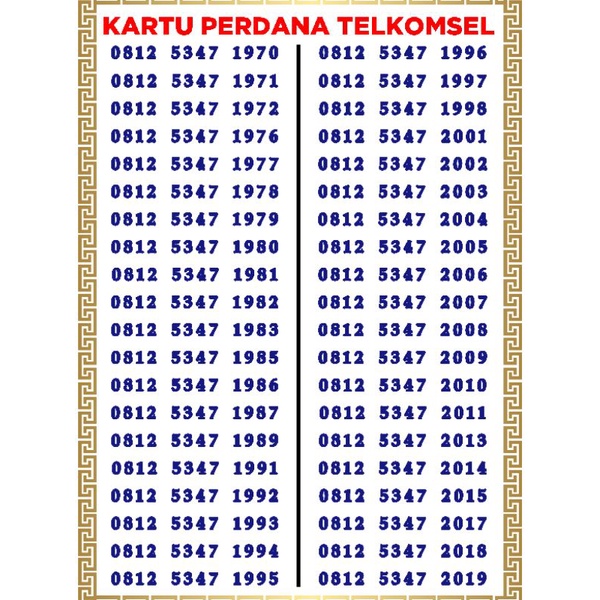 Nomor Cantik Telkomsel Seri Tahun