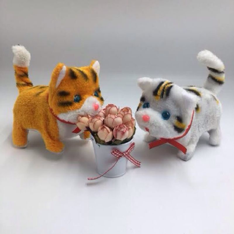 COD mainan boneka kucing nyala dan bisa jalan harga satuan