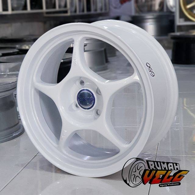 R16 Enkei Tulang h4-100 white series lebar 7