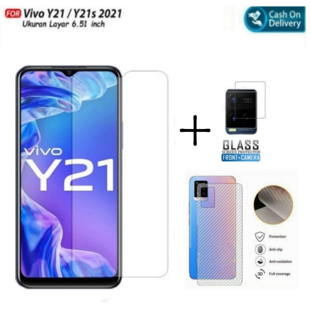 PROMO 3IN1 TEMPERED GLASS BENING VIVO Y21 T1 5G Y21T Y21A Y21S Y33s Y33t Y30 Y30i Y50 V21 ANTI GORES KACA FULL LAYAR