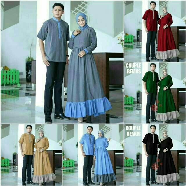 Gamis Couple Keluarga Muslim Edisi Lebaran Bahan Moscrepe Couple Muslim Koko Gamis Couple Remus