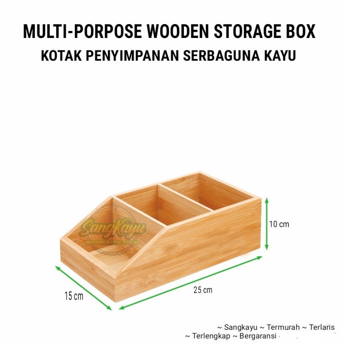 

Kotak penyimpanan serbaguna storage box kayu tempat remot handphone - KAYU MAHONI