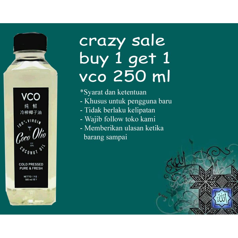 

TULUS COCO BELI 1 GRATIS 1 VCO 250 ML COCO OLIO MCT INSIDE