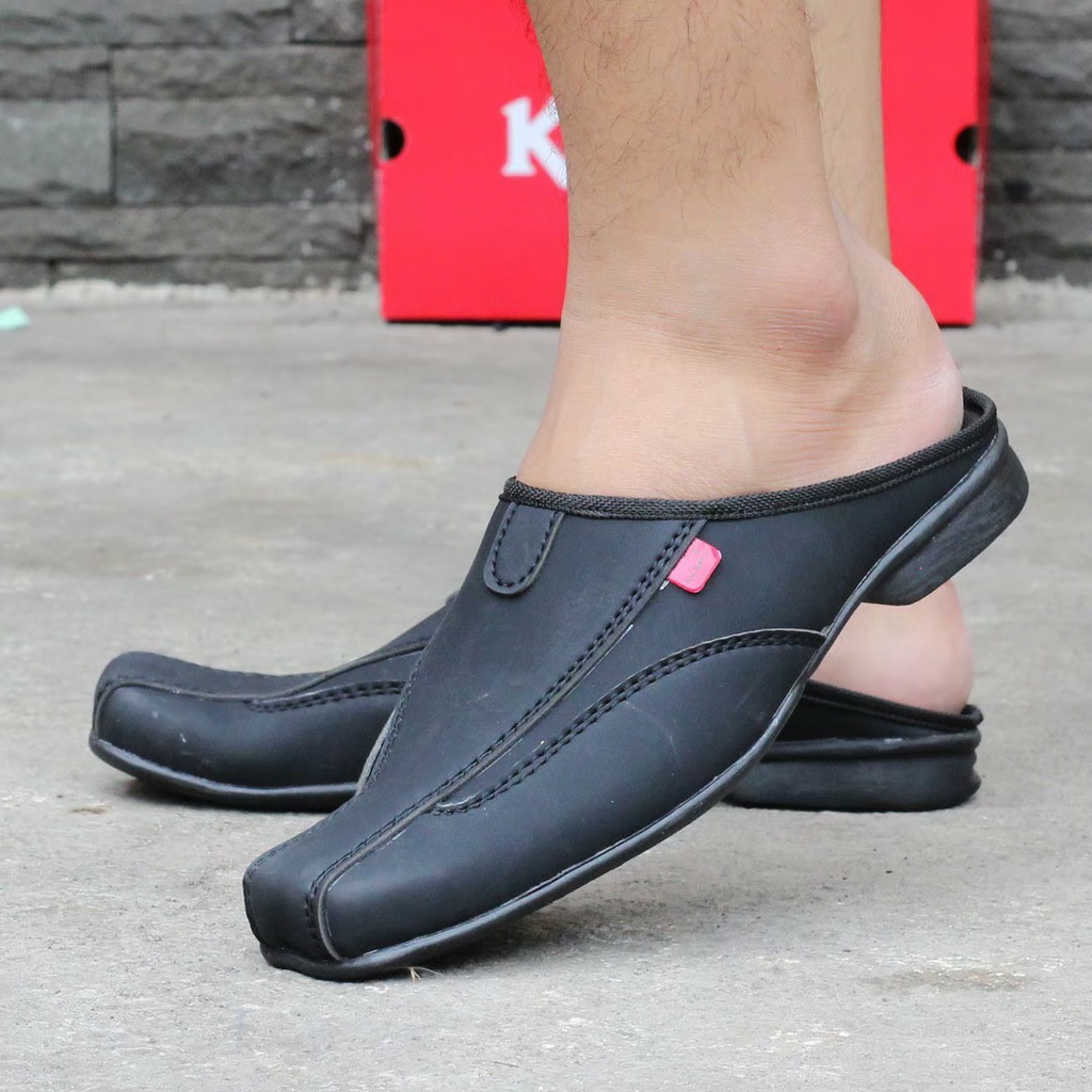COD - Sepatu Sandal Casual Kulit Asli Bustong Tutong Sendal Slop Original Murah Terbaru Kekinian Sandal Sepatu Formal Kasual Slide Kulit Asli