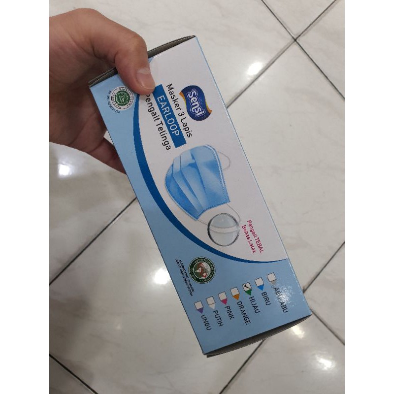 Masker Sensi Earloop Masker Medis Sensi 3ply isi 40pc Sensi Face Mask 3ply