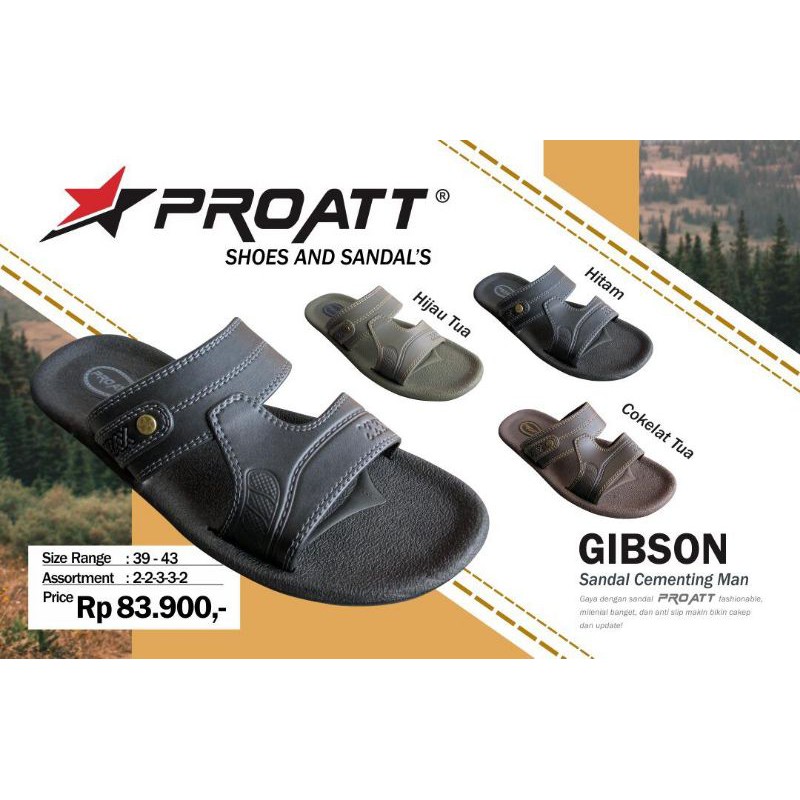 PRO ATT GIBSON - PRO ATT RIVER - PRO ATT MORGAN / SENDAL PRIA PRO ATT / SENDAL SEMI KULIT LAKI-LAKI