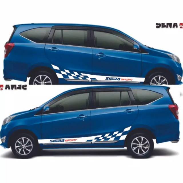 Promo stiker stripe mobil Sigra cutting stiker Sigra sport