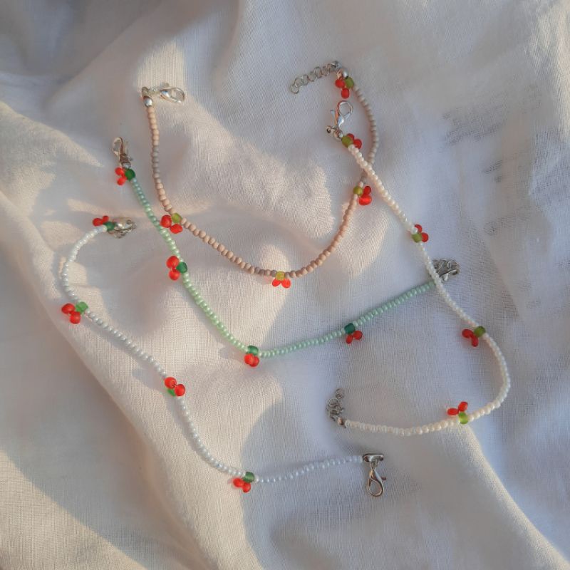 cherry beads bracelet