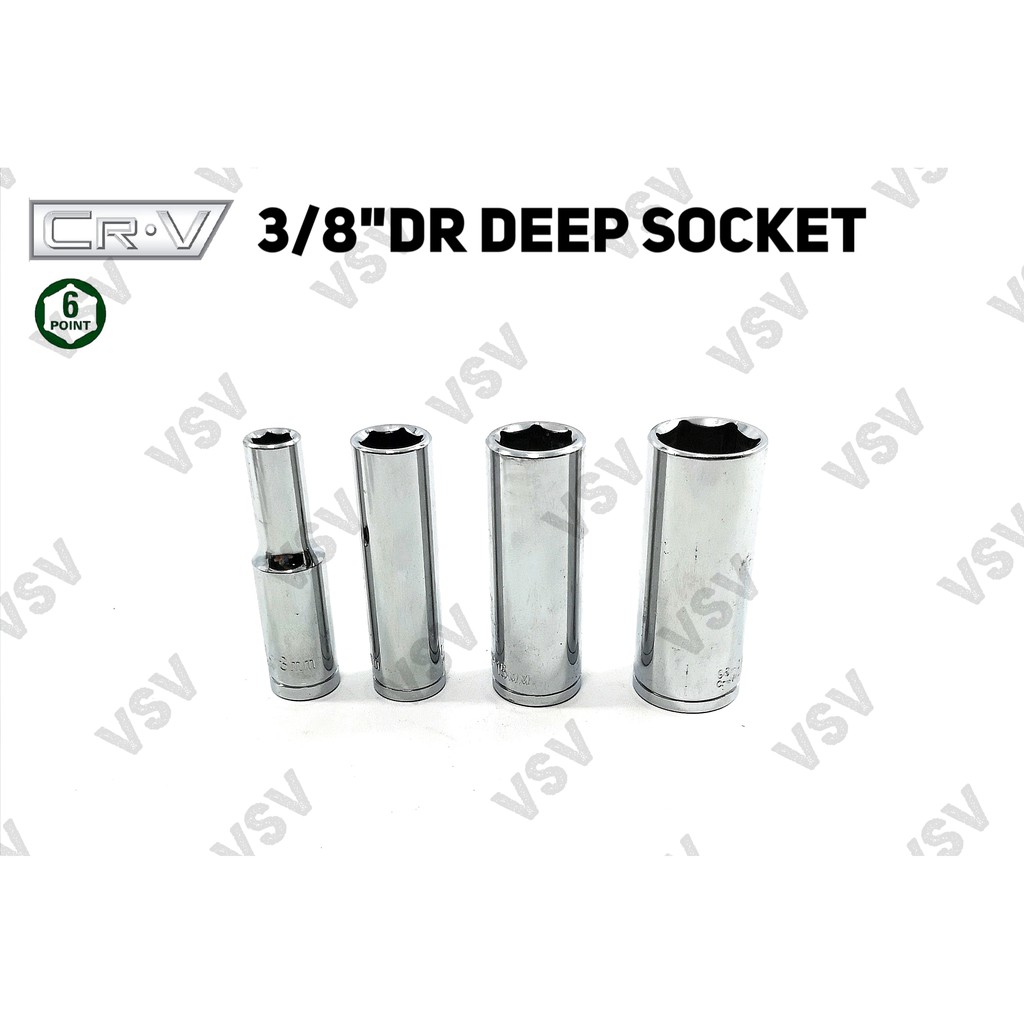 Gestar 3/8&quot;DR kunci Deep Sok 17mm 18mm 19mm 6PT Kunci Sock Kunci Shock Deep Socket