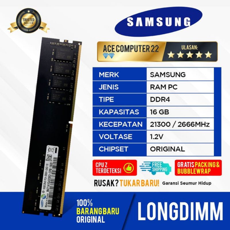 SAMSUNG LONGDIMM DDR4 16GB PC 21300 / 2666 MHz