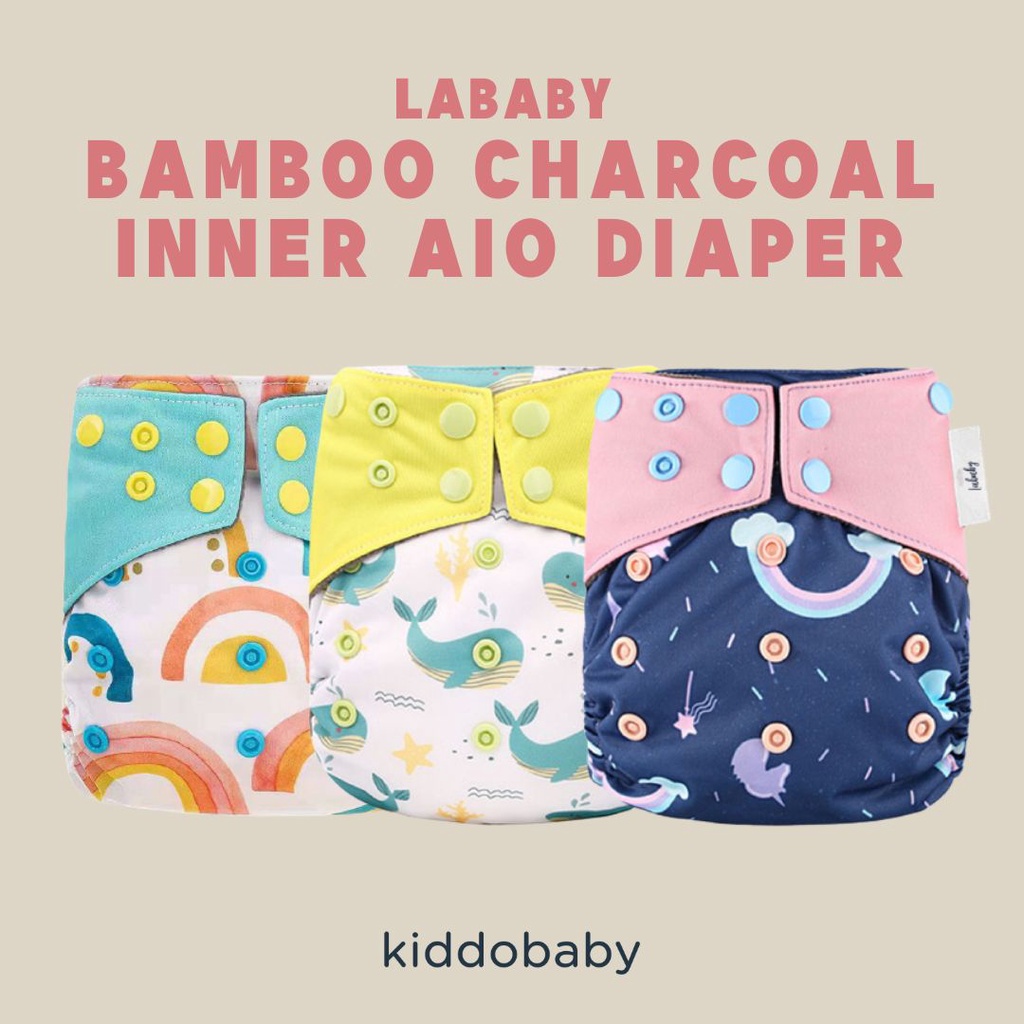 Lababy Bamboo Charcoal Inner Aio Diaper | Popok Kain