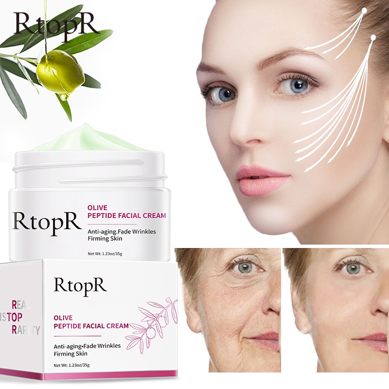 [BPOM]Rtopr Cream Zaitun Peptide Firming Anti Kerut Mengurangi Garis Halus Mengecilkan Pori-Pori Kontrol Minyak 35g