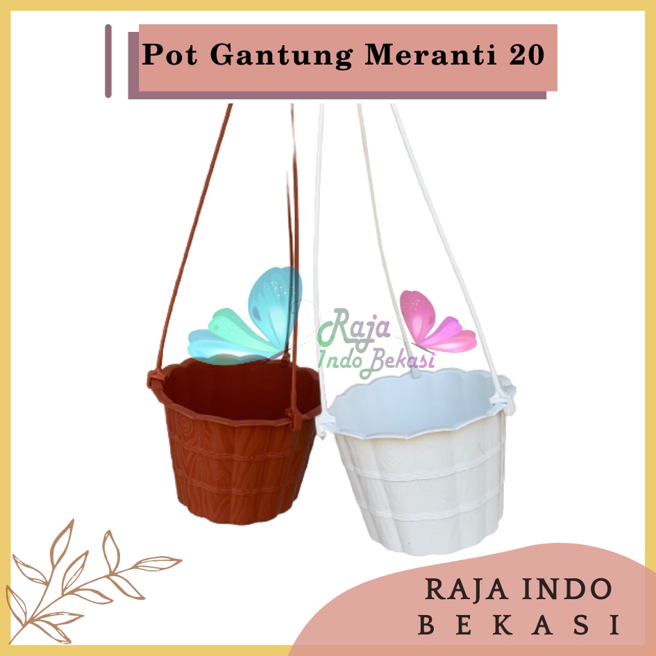 Pot Gantung Meranti 20 Putih Merah Bata Merah Coklat Terracota Terracotta Pot Bunga Gantung Motif Gentong Mirip Country Murah Termasuk Tali Pot Bunga Gantung Murah Grosir Unik Plastik Putih