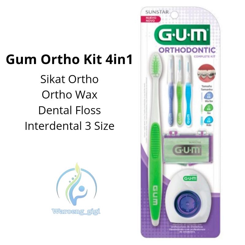 (Paket Ortho GUM 4 in 1) Sikat Gigi Ortho Gum / Gum Ortho Kit Gum Orthodontic Kit