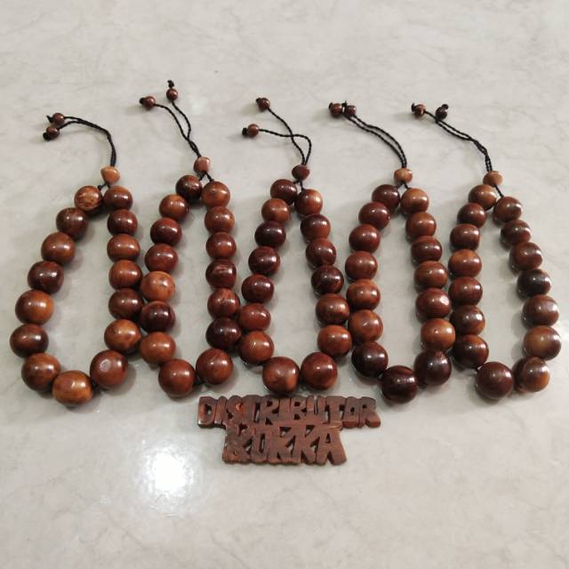 ( SUPER MURAH ) Grosir 5 pcs gelang kokka kaukah kaokah fukakah koka bulat 12 mm coklat