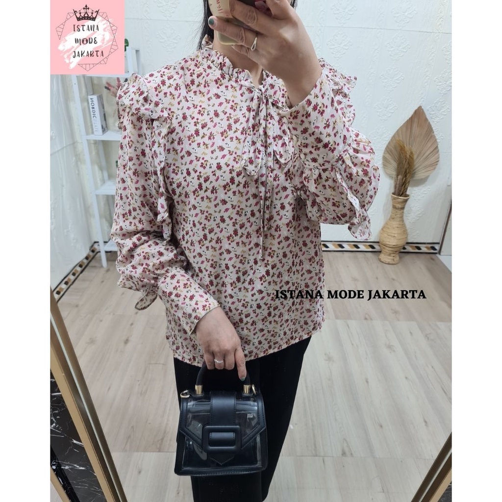 ISTANA MODE JAKARTA Valensa Jumbo baju atasan wanita terbaru blouse korean style blouse wanita lengan panjang-COKSU-2