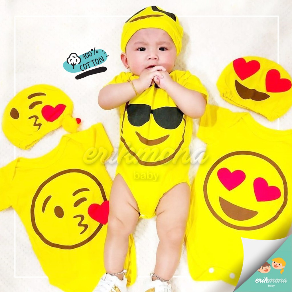 ❤️baju bayi jumper bayi ❤️karakter lucu emoji smile❤️