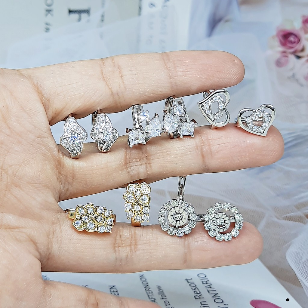 Anting Putih Silver Tusuk Batu Permata Xuping Asli - BE321