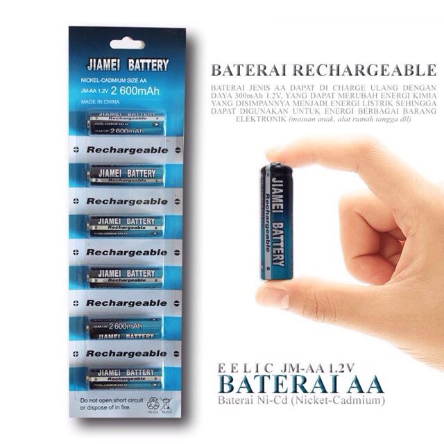 Baterai charge AA 6 pcs