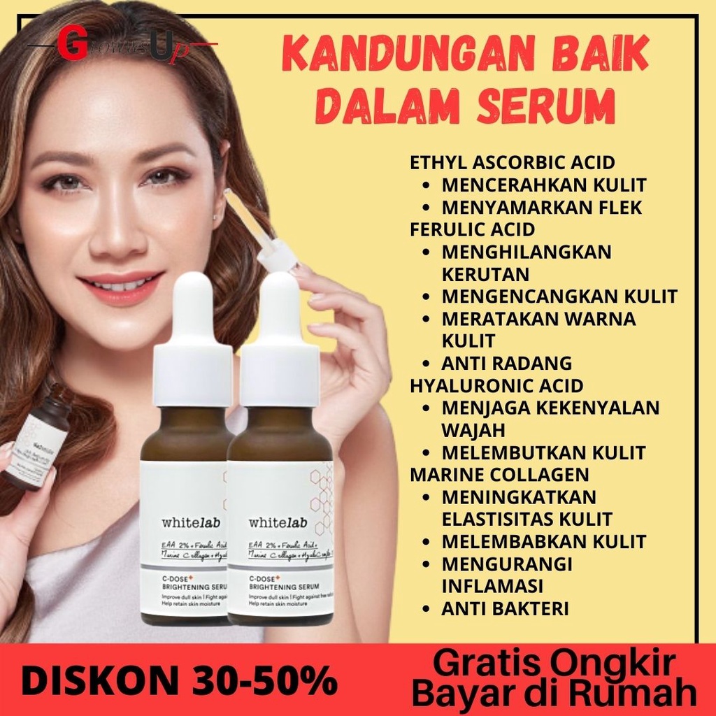 Serum Anti Aging Penghilang Kerutan Wajah Whitelab C-Dose+ Brightening Serum Perawatan Wajah