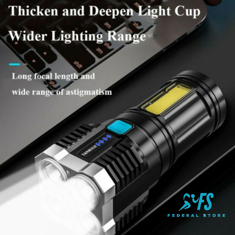 Senter LED COB L-S03 Senter Camping Rechargeable USB 4 Mode
