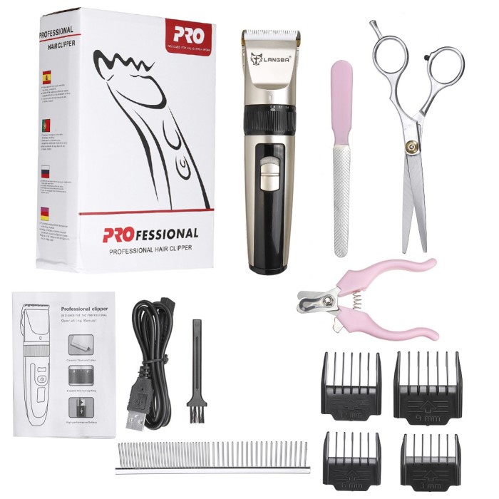 DFTOIUTAMTAM - ALAT CUKUR PEMANGKAS RAMBUT HEWAN PELIHARAAN ANJING KUCING LISTRIK